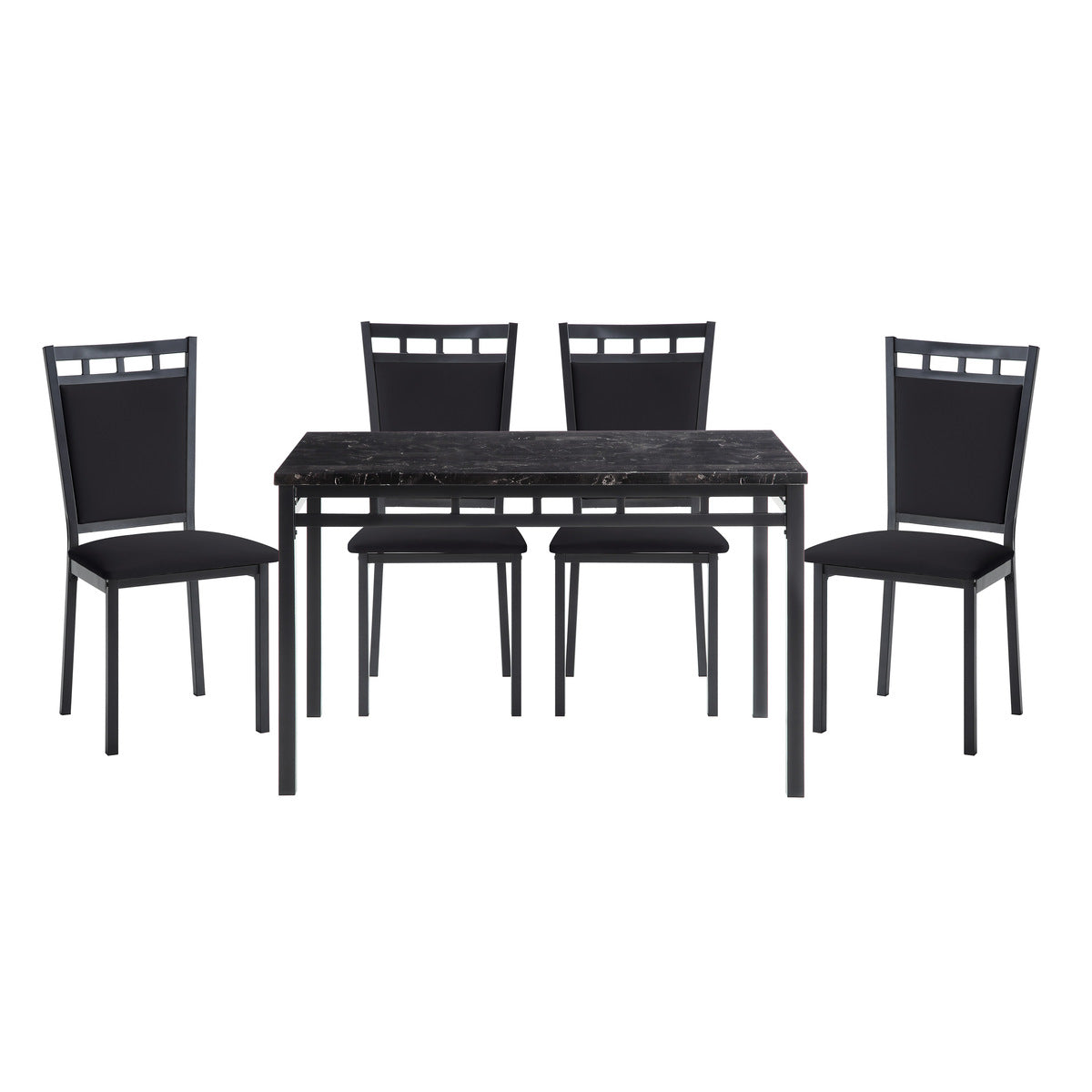 5Pc Dining Set, Faux Mrble Top