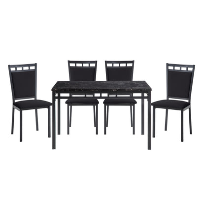 5Pc Dining Set, Faux Mrble Top