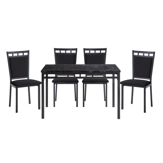 5Pc Dining Set, Faux Mrble Top