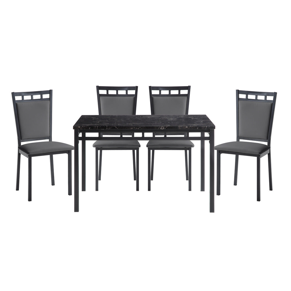 5Pc Dining Set, Faux Mrble Top