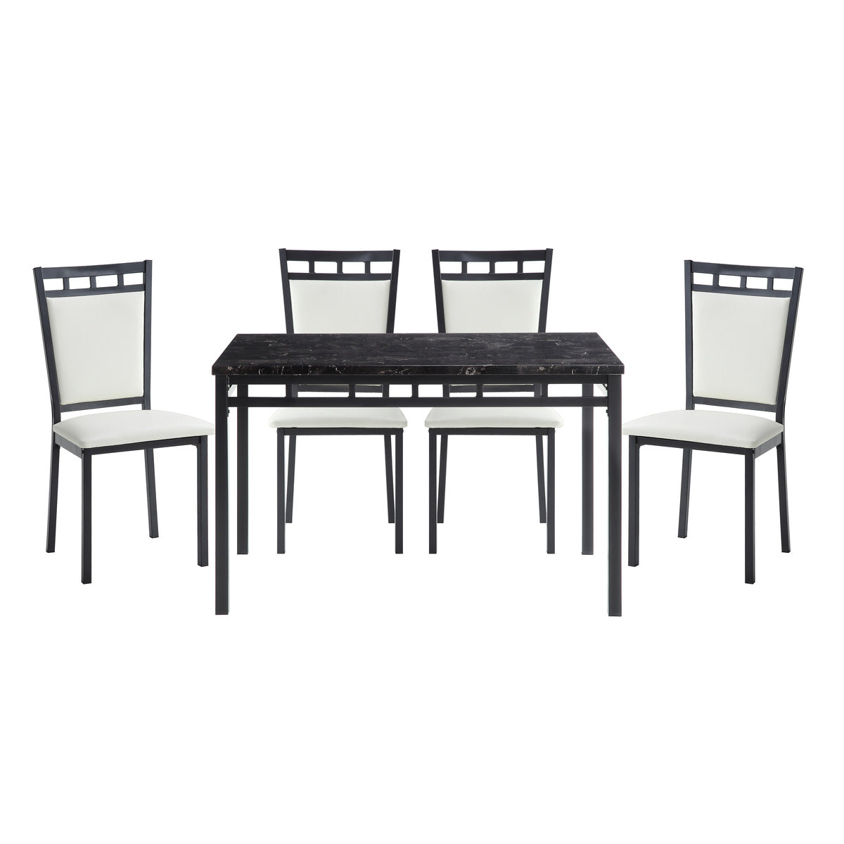 5Pc Dining Set, Faux Mrble Top