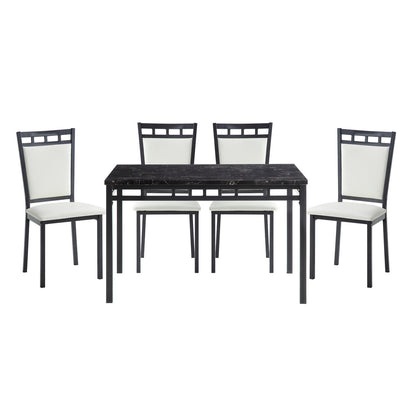 5Pc Dining Set, Faux Mrble Top