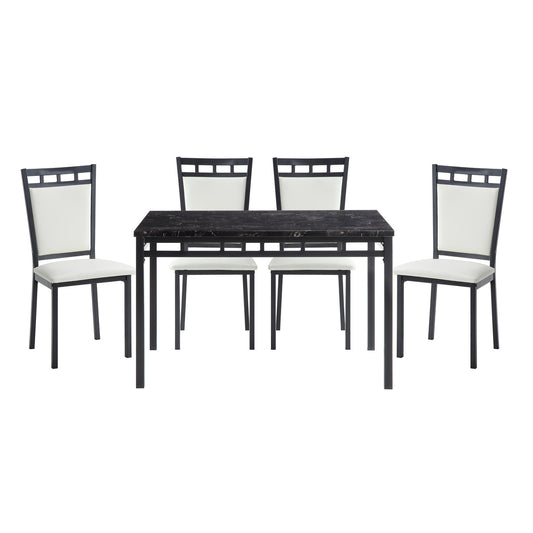 5Pc Dining Set, Faux Mrble Top
