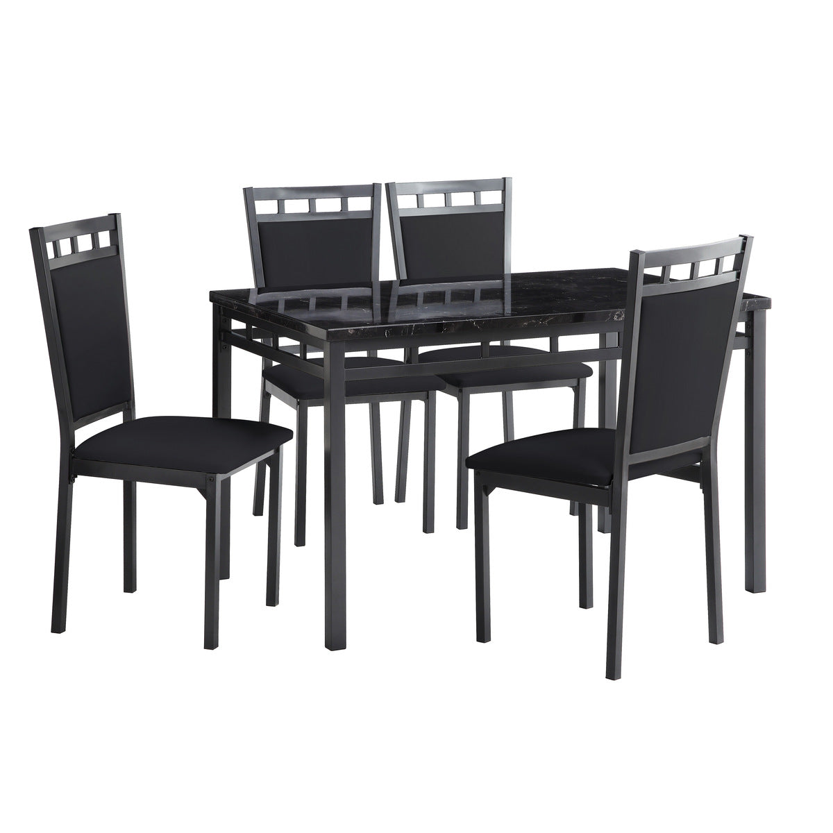 5Pc Dining Set, Faux Mrble Top