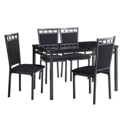 5Pc Dining Set, Faux Mrble Top
