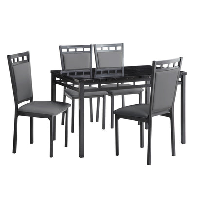5Pc Dining Set, Faux Mrble Top