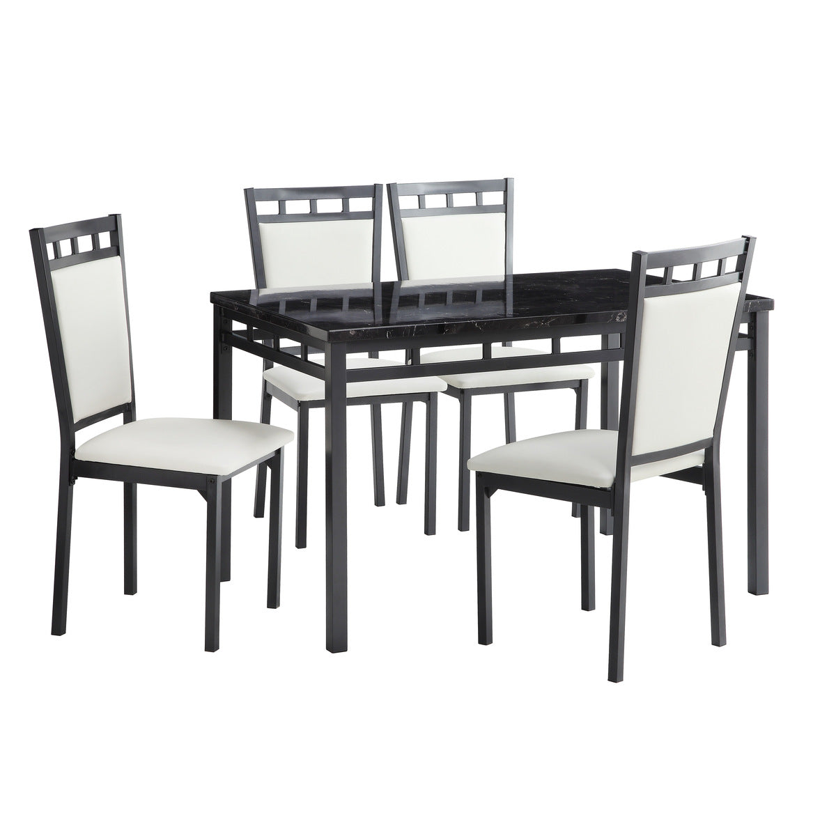 5Pc Dining Set, Faux Mrble Top