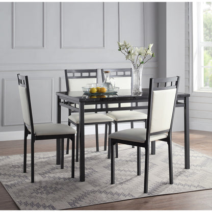 5Pc Dining Set, Faux Mrble Top
