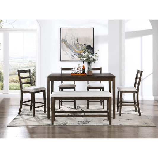 Clanton 6Pc Counter Hght Tbl, W/ 4 Chairs & Bench