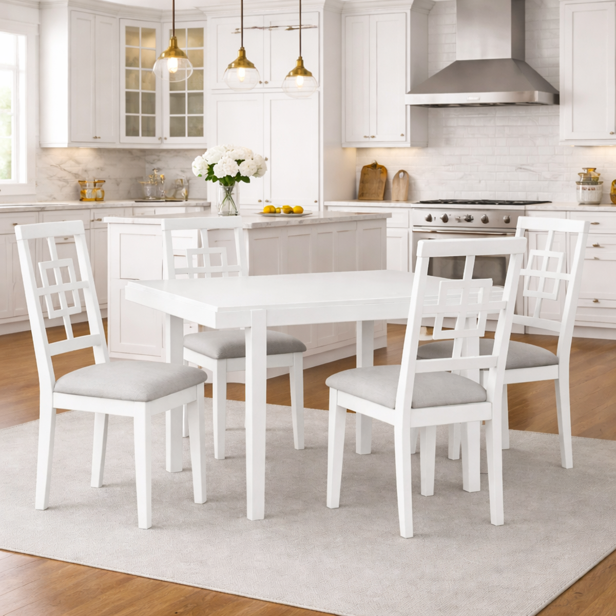 Verra 5-Piece Pack Dinette Set, White