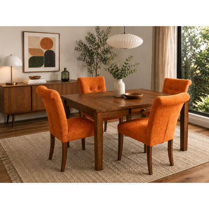 Uphl Dining Parson Chair, Orange Fabric