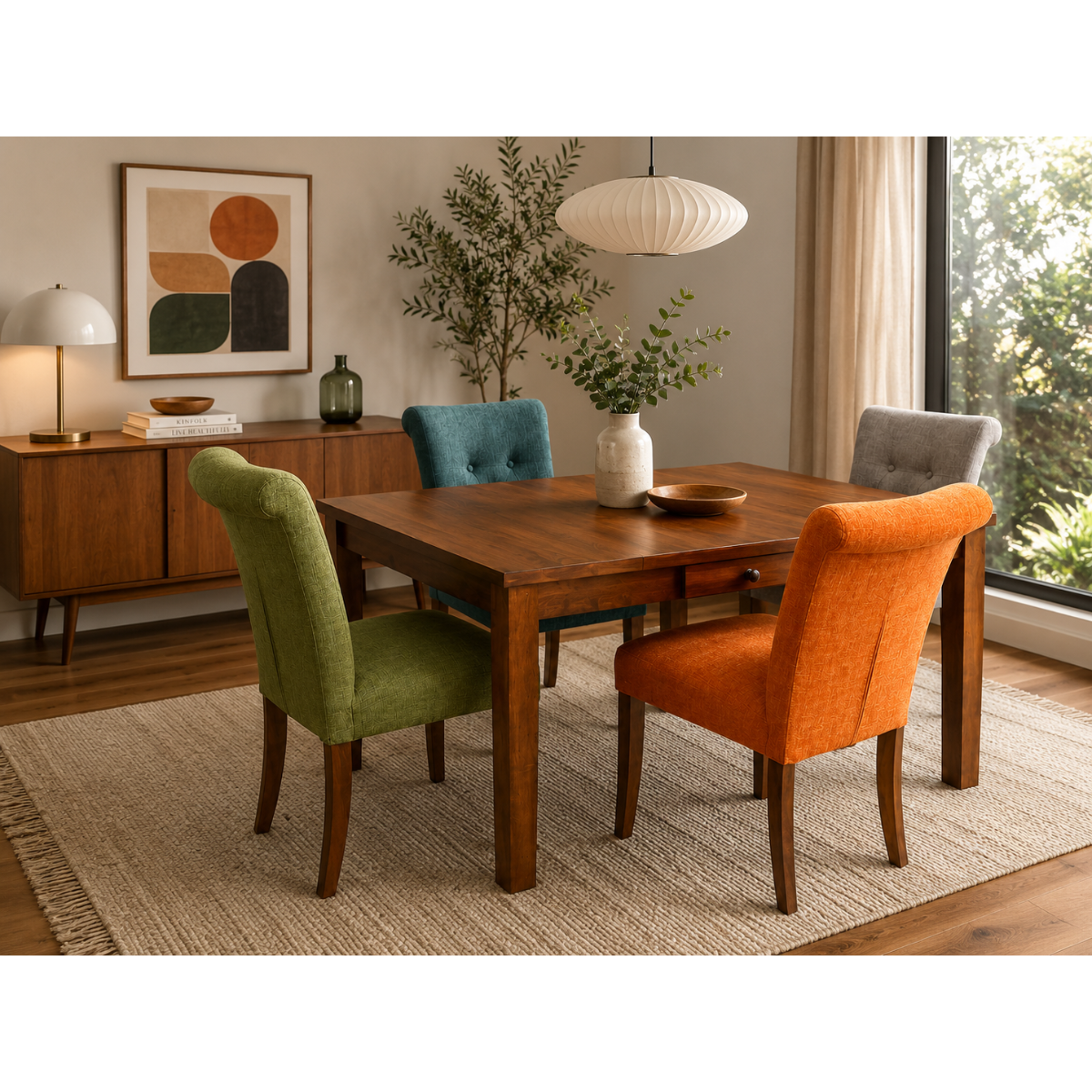 Leaf Up Table With 2 Drawers
