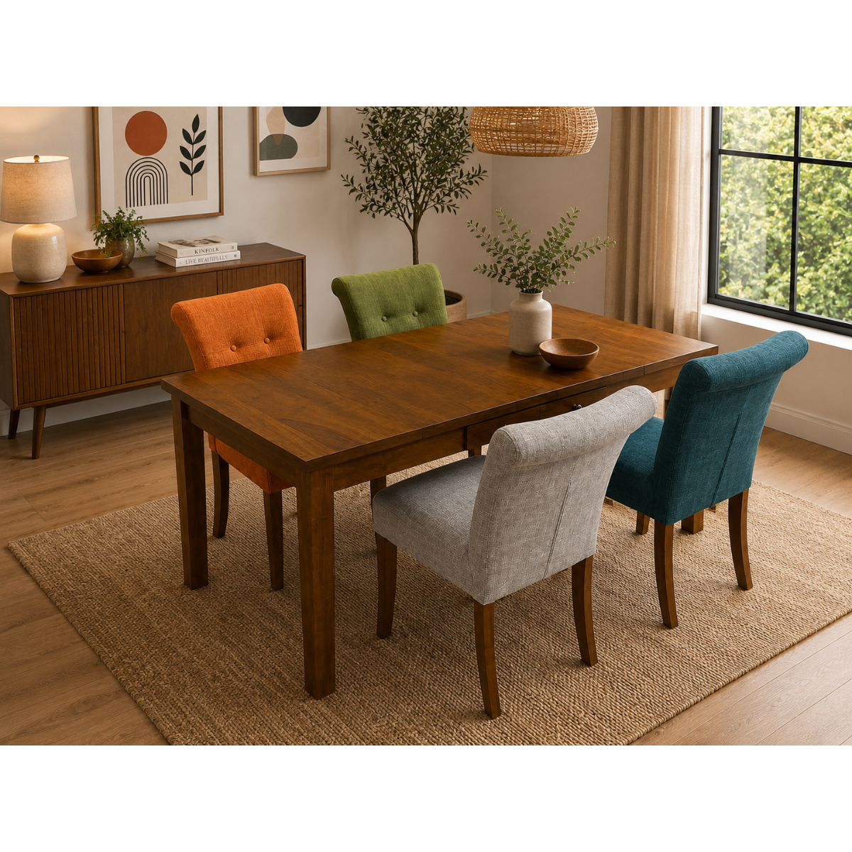 Leaf Up Table With 2 Drawers