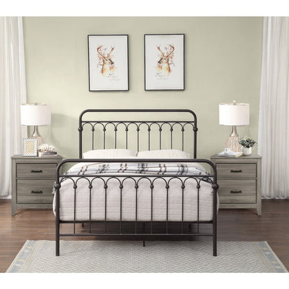 Metal Full Bed, Bronze, 3A