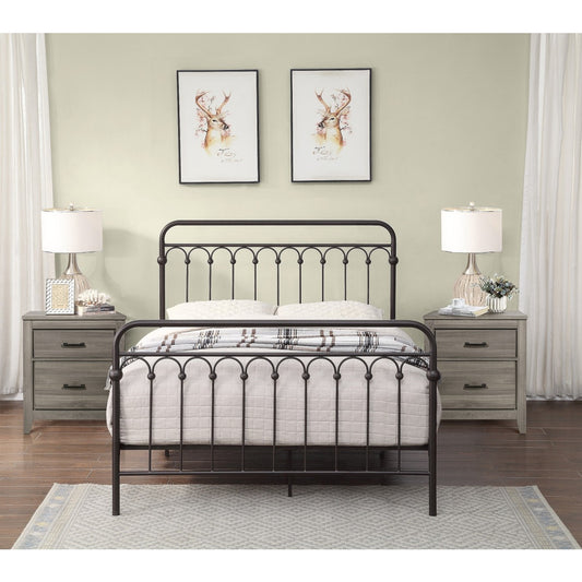 Metal Full Bed, Bronze, 3A