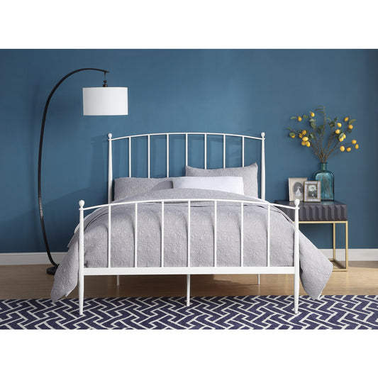 Queen Size Metal Bed, White