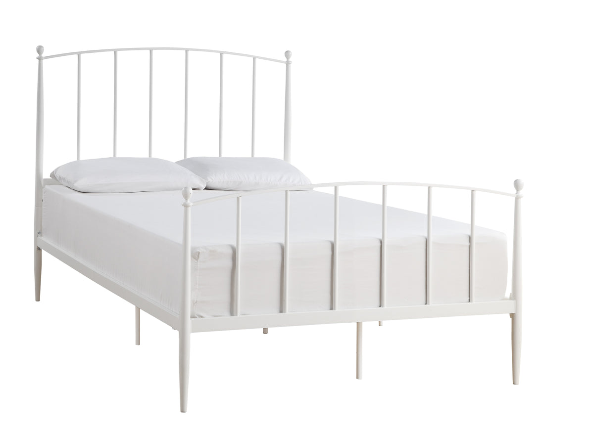 Full Size Metal Bed, White