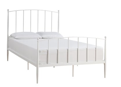 Full Size Metal Bed, White