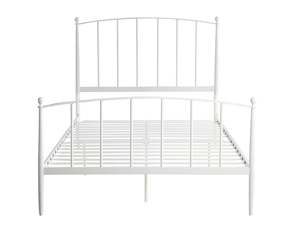 Full Size Metal Bed, White