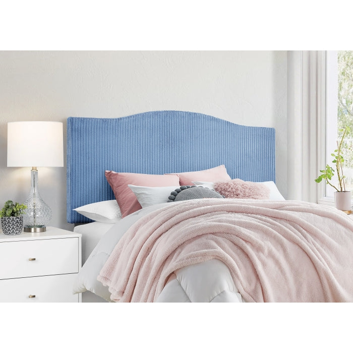 King Headboard In Blue Velvet, 3A