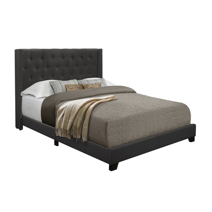 King Bed W/Dark Grey Fabric
