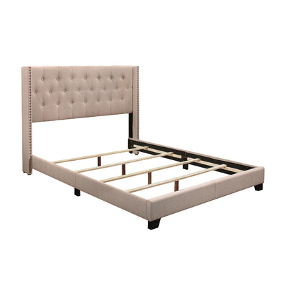 Full Bed W/Beige Fabric
