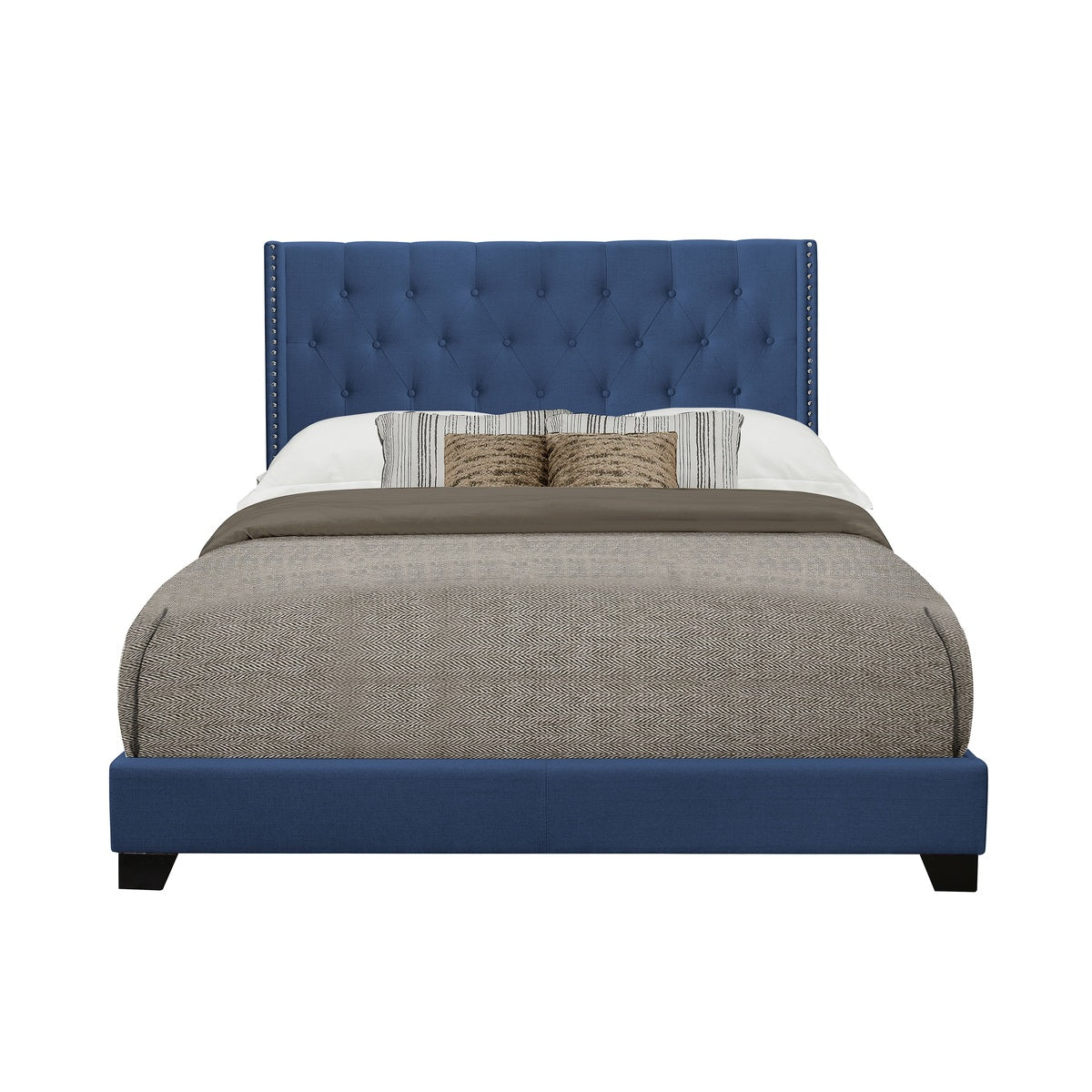 Full Bed W/Blue Fabric