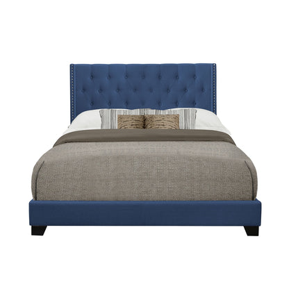 Full Bed W/Blue Fabric