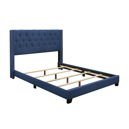 Full Bed W/Blue Fabric