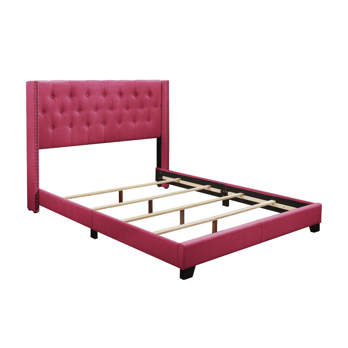 Full Bed W/Pink Fabric