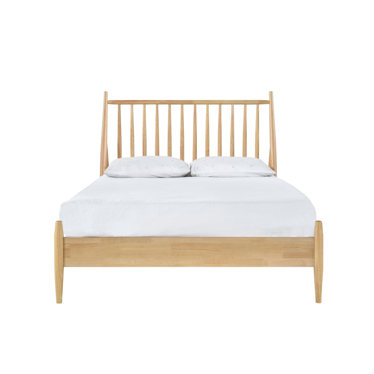 Full Spindle Wood Bed, Natural Finish