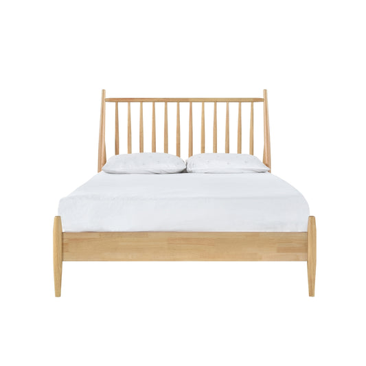 Full Spindle Wood Bed, Natural Finish