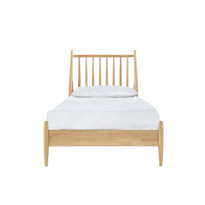 Twin Spindle Wood Bed, Natural Finish