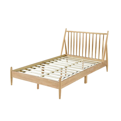 Full Spindle Wood Bed, Natural Finish