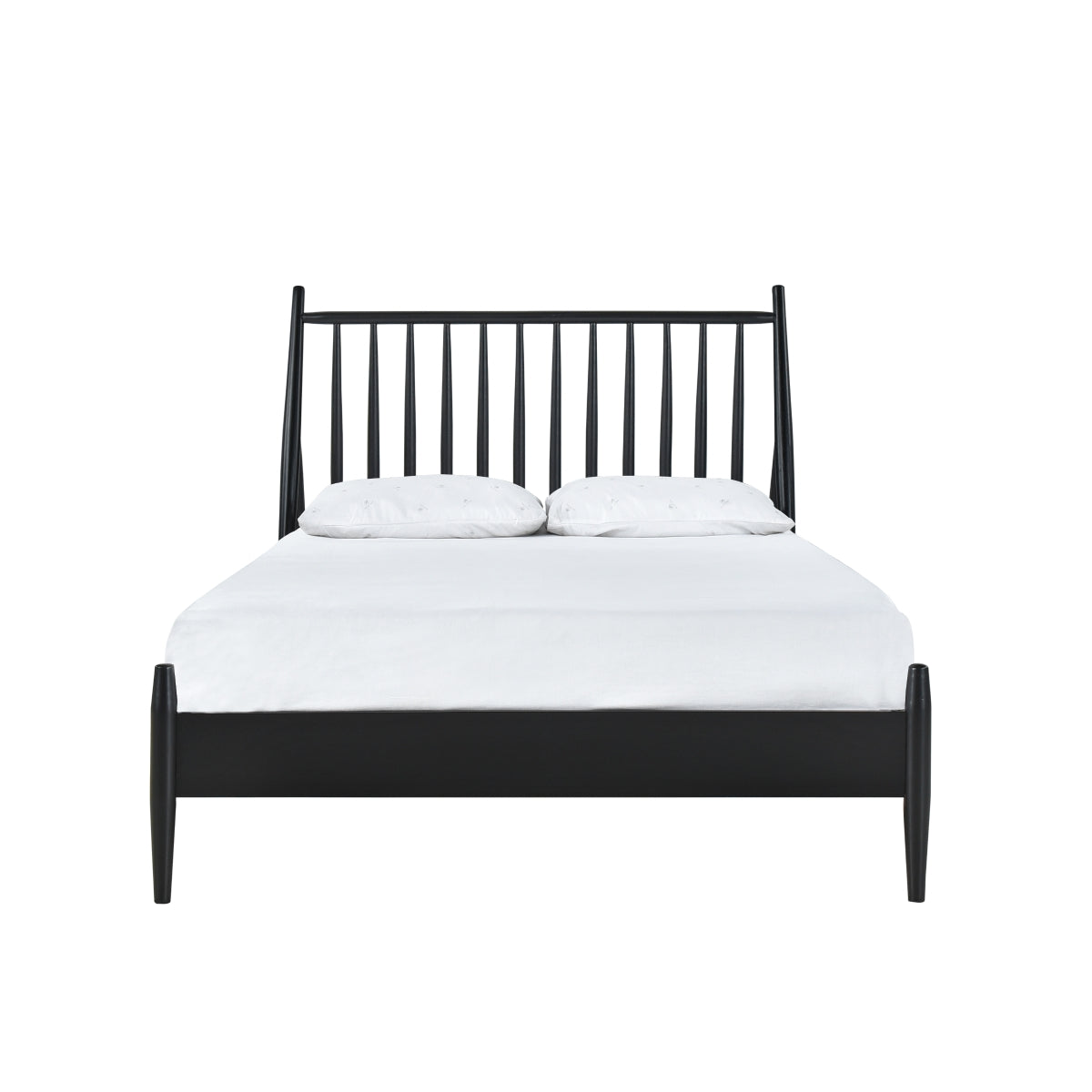 Full Spindle Wood Bed, Matte Black Finish