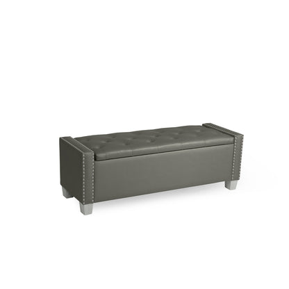 Storage Bench W/ Silver Pu Leather,3A