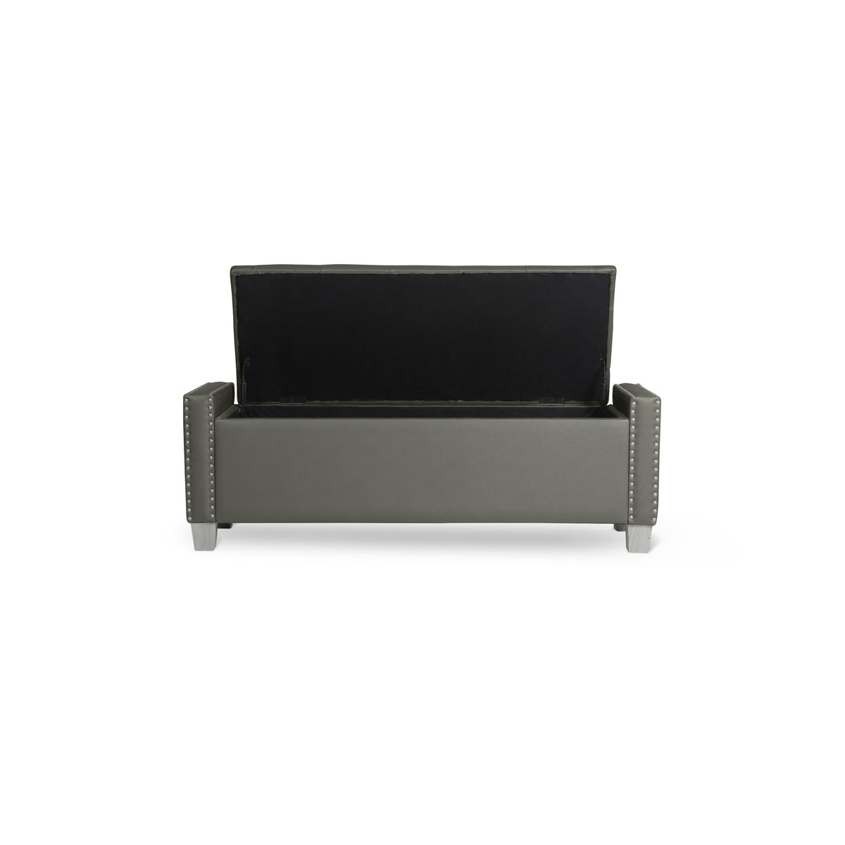 Storage Bench W/ Silver Pu Leather,3A