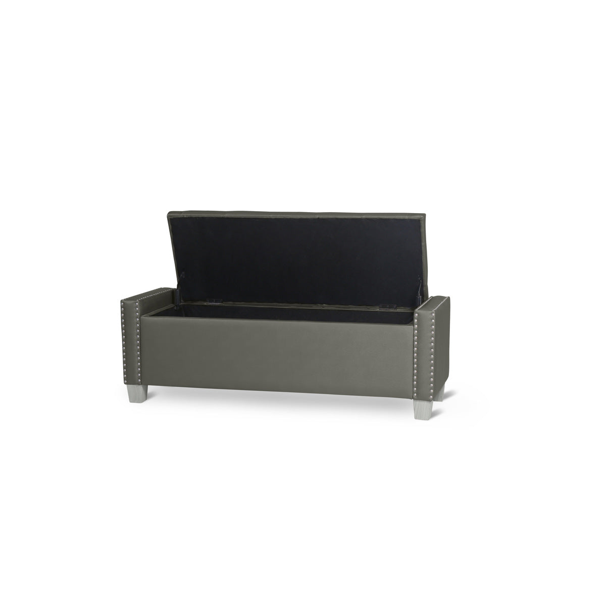 Storage Bench W/ Silver Pu Leather,3A