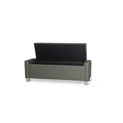 Storage Bench W/ Silver Pu Leather,3A