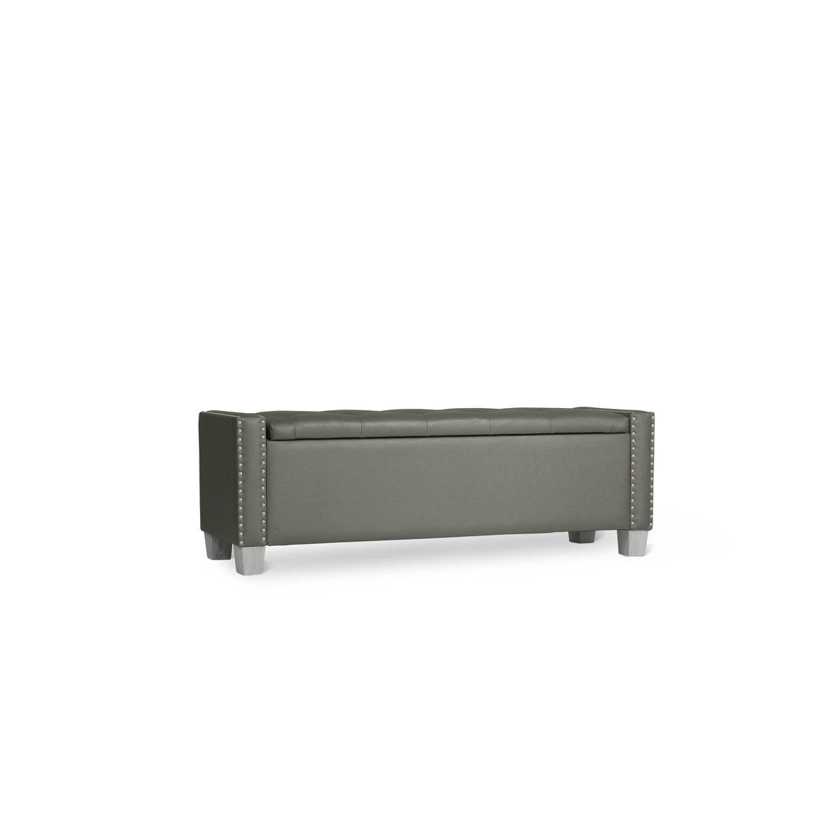Storage Bench W/ Silver Pu Leather,3A