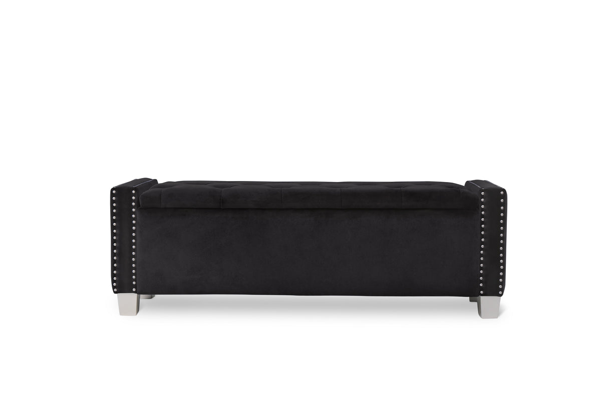 Storage Bench With Black Velvet,3A