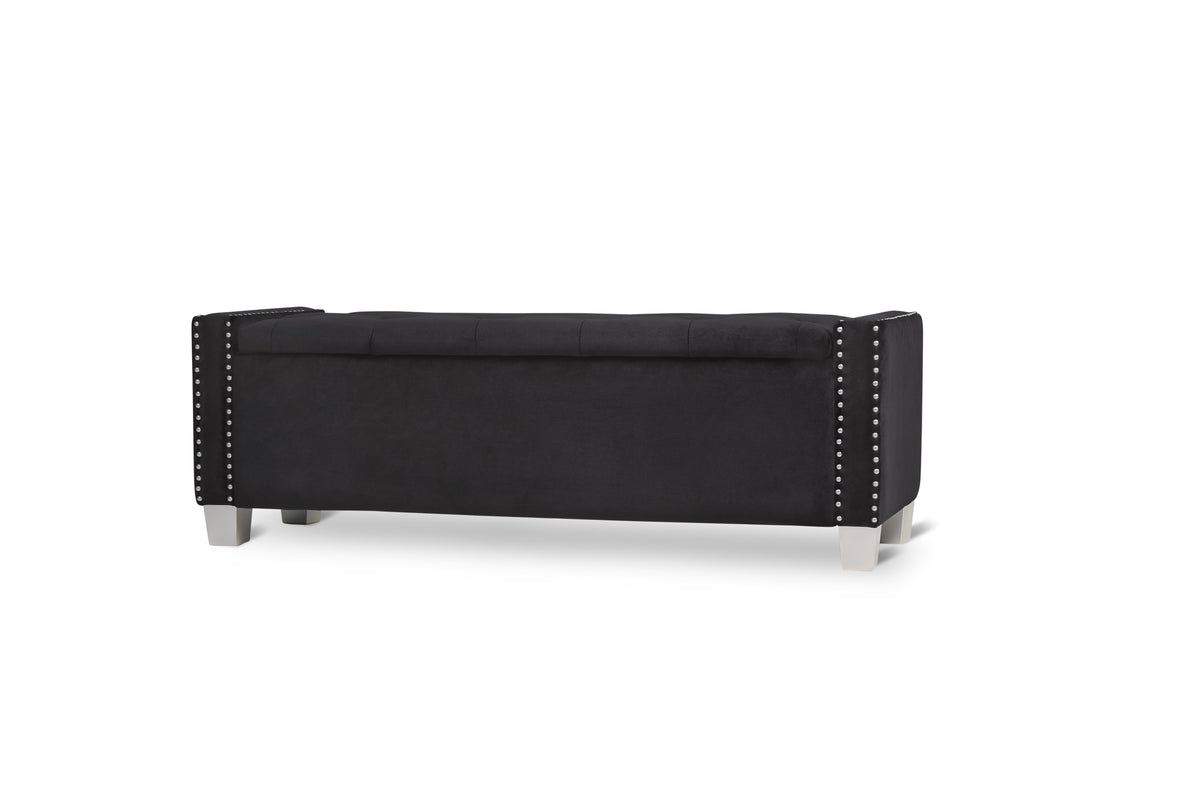 Storage Bench With Black Velvet,3A