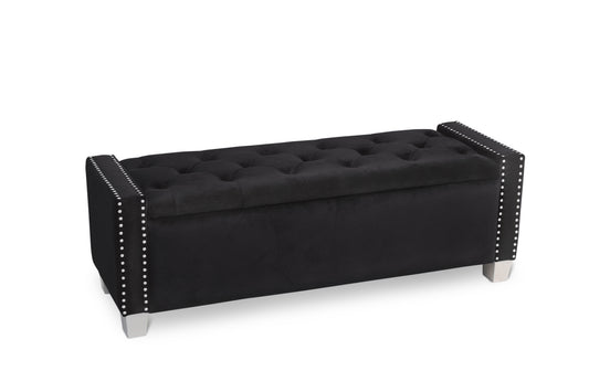 Storage Bench With Black Velvet,3A