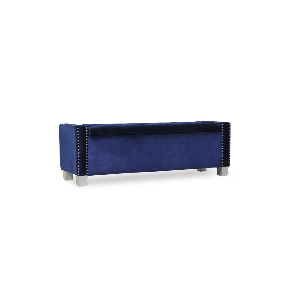 Storage Bench With Blue Velvet,3A