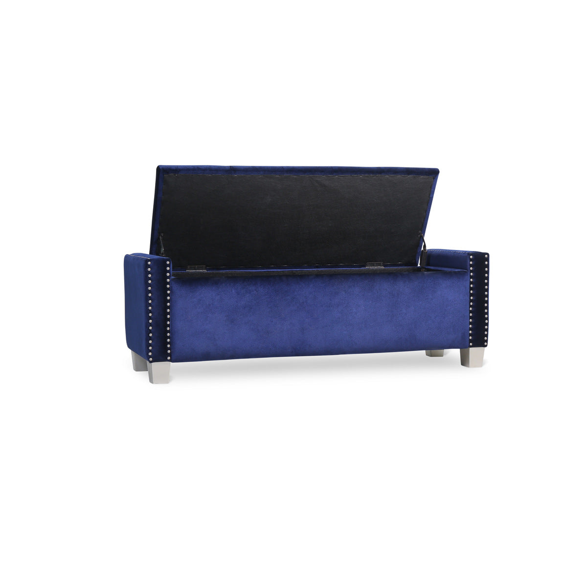 Storage Bench With Blue Velvet,3A
