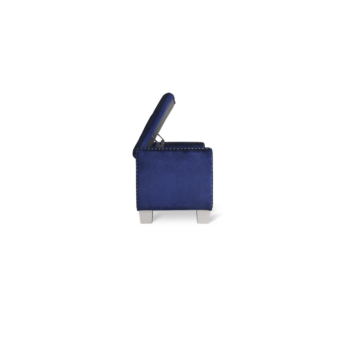 Storage Bench With Blue Velvet,3A