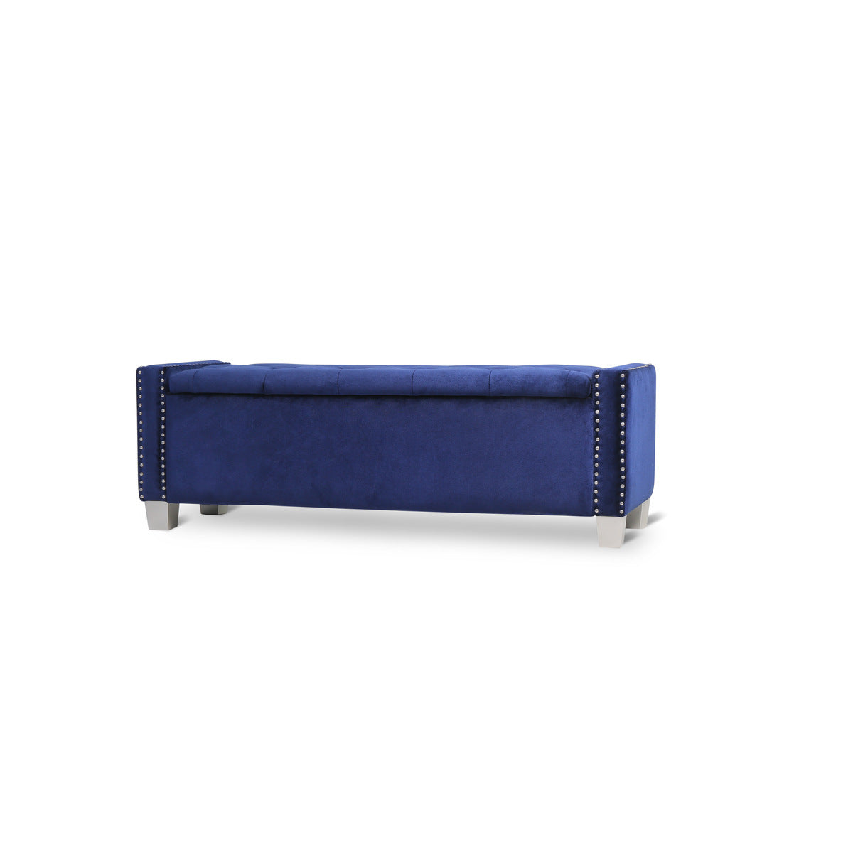 Storage Bench With Blue Velvet,3A