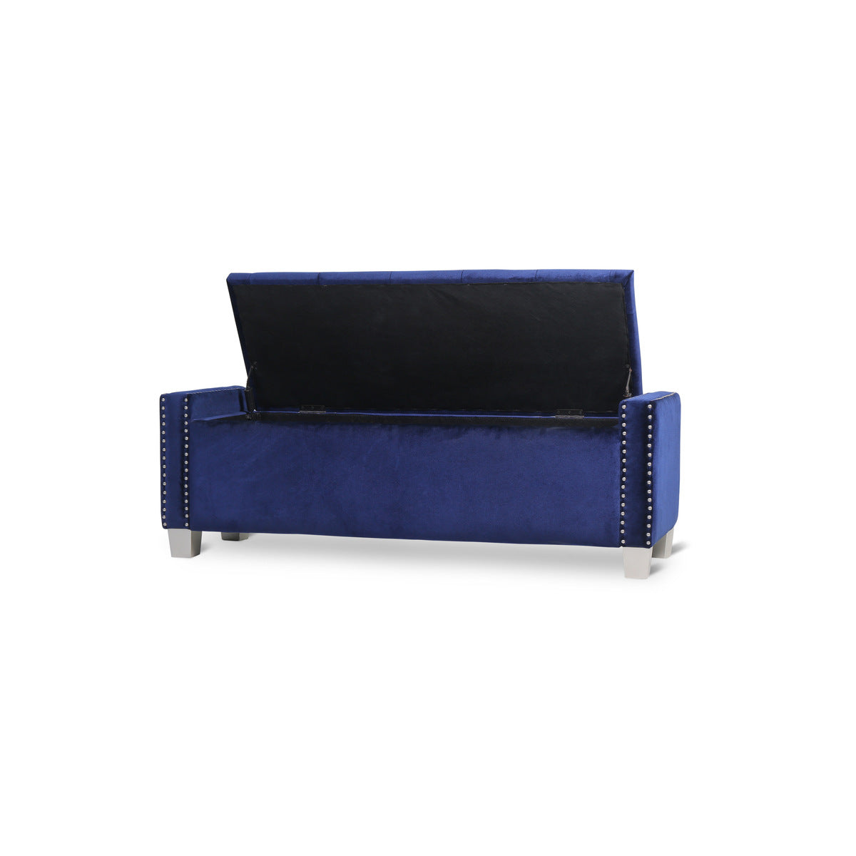 Storage Bench With Blue Velvet,3A