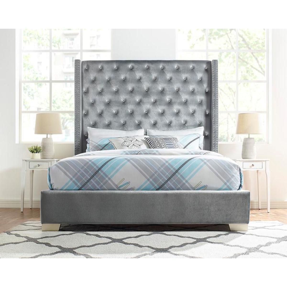 Uphl Velvet Qn Hb, Gray