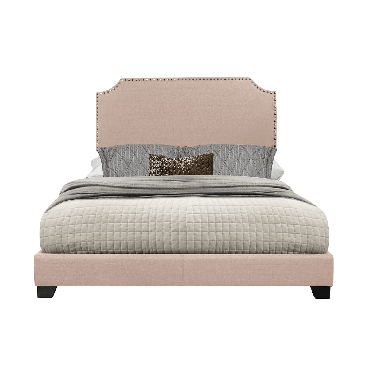 Queen Bed W/Beige Fabric,3A